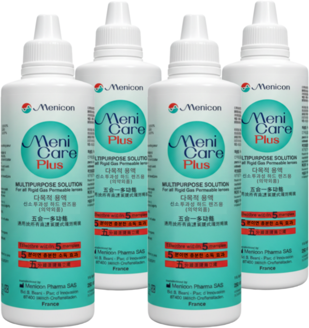 365샵 메니케어플러스 드림렌즈보존액 하드렌즈보존액 250ml 4개