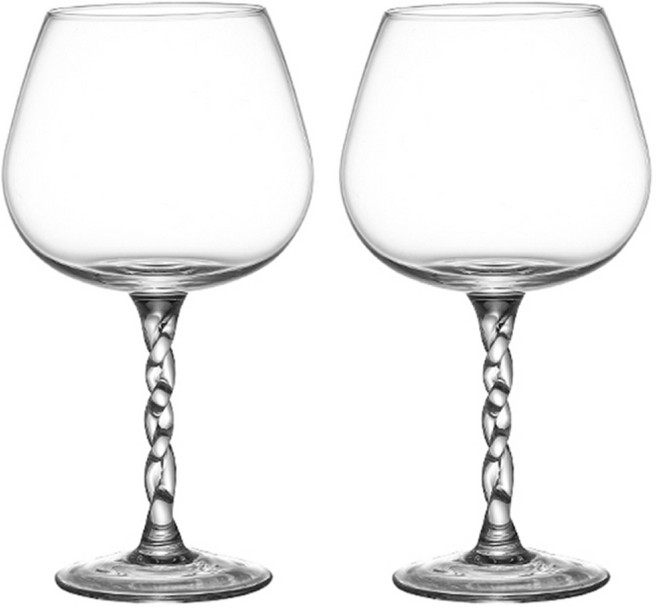 웬즈데이오프 트위스트 크리스탈 와인잔, 2개, 490ml