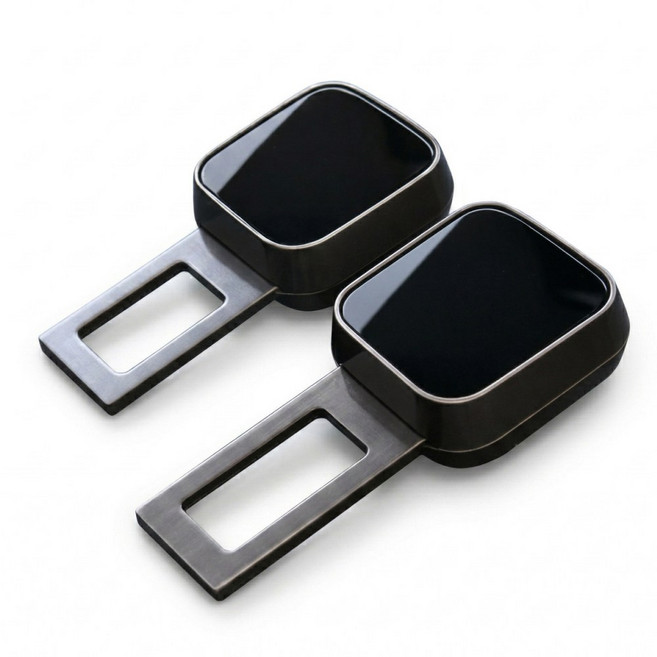 니토르 자동차 차량 안전벨트 연장클립 전차종 호환, 2개, 크롬블랙