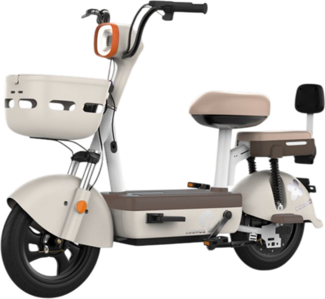 볼트란 전동 스쿠터 전기 오토바이 출퇴근 바이크 성인용 자토바이, 24A 130km, 크림 화이트