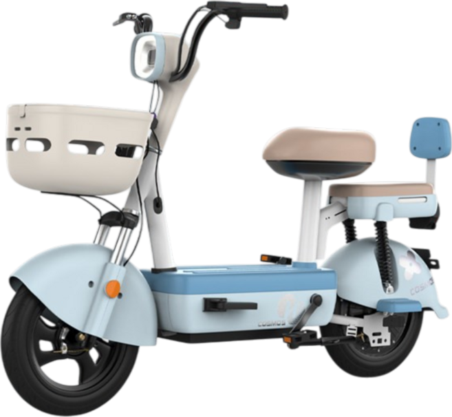 볼트란 전동 스쿠터 전기 오토바이 출퇴근 바이크 성인용 자토바이, 24A 130km, 스카이 블루