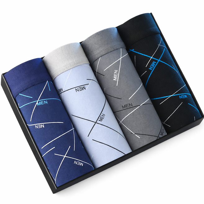 고급 부드러운 강한 내구성 남성 복서 속옷 드로즈 4종 세트