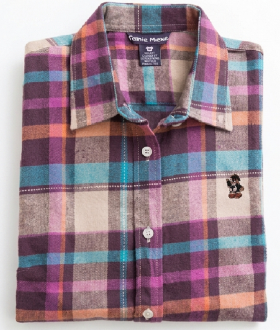 베어 체크 셔츠 봄 가을 겨울 도톰한 여성 긴팔 남방 순수 대학생 감성 복고풍