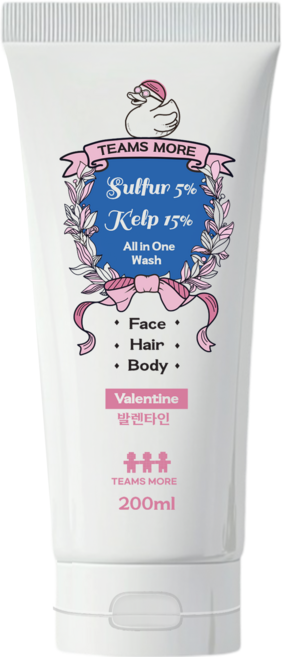 팀스모어 올인원 워시 발렌타인, 3개, 200ml