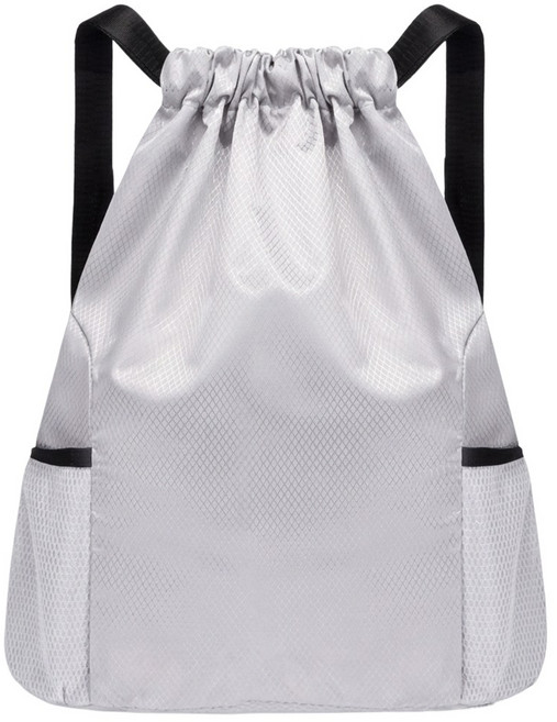 APNCC 무지 메쉬 신발 가방 짐색 주머니, 그레이, 1개