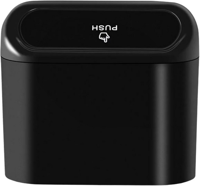 자동차 걸이형 미니 휴지통 차량 간편 정리키트, 1개, 블랙