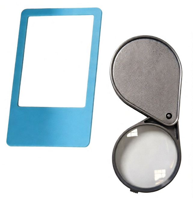 아호드 슬림 카드 돋보기 휴대용, 1개, 휴대용 돋보기