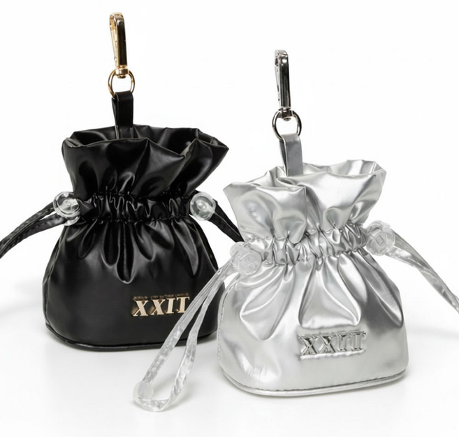 [2개세트]VELORA 골프파우치 여성 골프공주머니 2구수납 세련된 디자인, 1세트, 블랙1개/실버1개