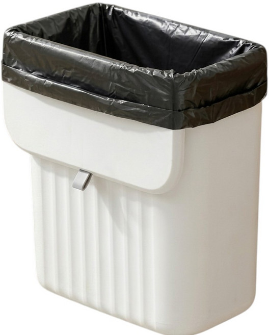 꼼수창고 주방 걸이형 휴지통 8L + 전용비닐 100p 세트, 1개, 화이트