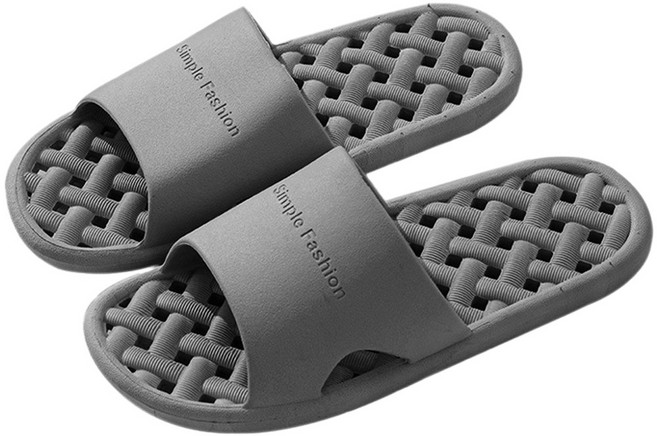 투데이리빙 2개 세트 미끄럼 방지 무소음 안전 욕실화 남성 여성 커플 화장실 욕실 슬리퍼 물빠짐 설계 다용도 거실 사무실 베란다 실내화, 그레이