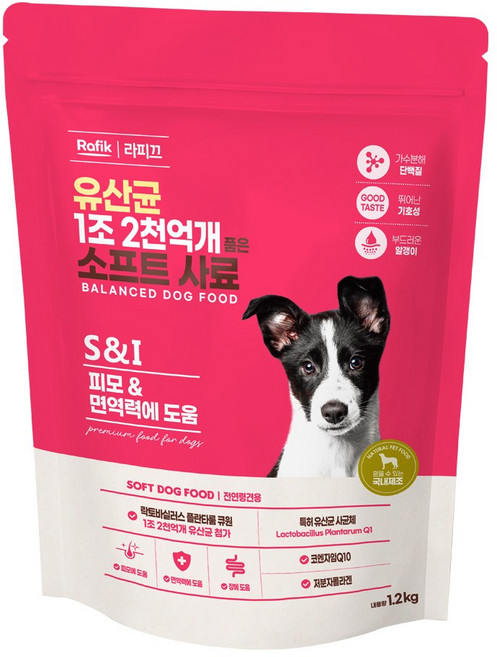 라피끄 강아지 유산균 1조 2천억개 품은 소프트 사료, 피부/피모, 1.2kg, 1개