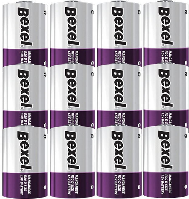 벡셀 R20 D형 건전지 (폐건전지 활용법 증정), 12개, 1세트