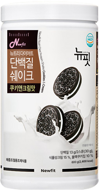 뉴핏 투에니포 뉴트리 다이어트 쉐이크 쿠키앤크림맛, 600g, 1개