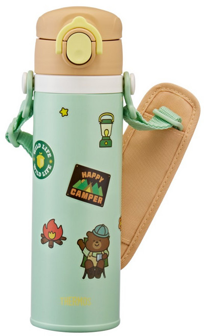 써모스 마이 디자인 보틀 스트랩 원터치 타입 시즌2 500ml JOI-501K, 써모스 JOI-501K-그린 GR