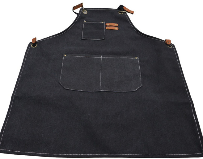 다비제 다용도 캔버스 앞치마 생활방수 카페 주방 작업용, 1개, 데님 블랙