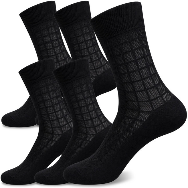 국내생산 남자 속건기능 순면 100 망사 구두 정장 양말 네모메쉬 중목 장목 5켤레