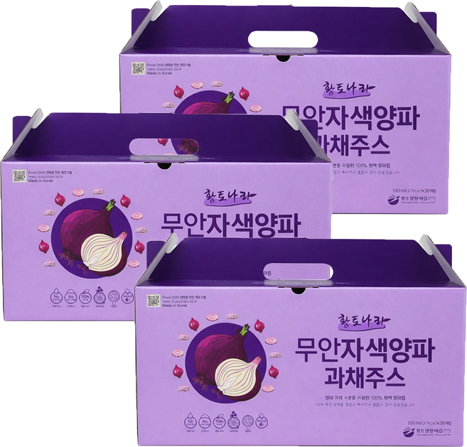 물없이 갈아만든 무안자색양파과채주스, 100ml, 30개