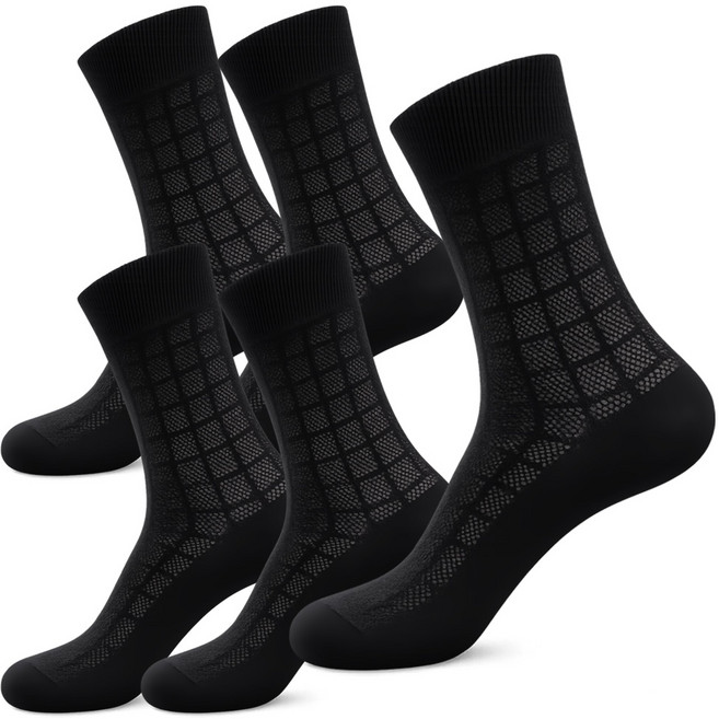 국내생산 남자 속건기능 순면 100 망사 구두 정장 양말 네모메쉬 중목 장목 5켤레