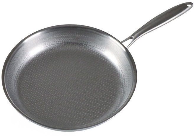 파르셀 무연마제 통3중 304 스테인리스 프라이팬 3D 논스틱 패턴, 1개, 28cm 팬, 실버