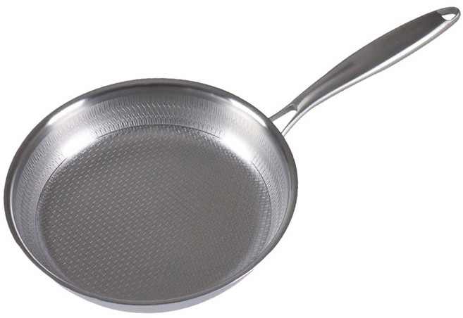 파르셀 무연마제 통3중 304 스테인리스 프라이팬 3D 논스틱 패턴, 1개, 24cm 팬, 실버
