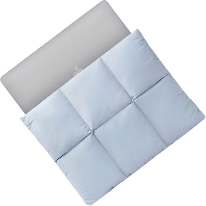 유앤클라인 마그네틱 퀼팅 노트북 태블릿 파우치 가방, 1개, 스카이블루