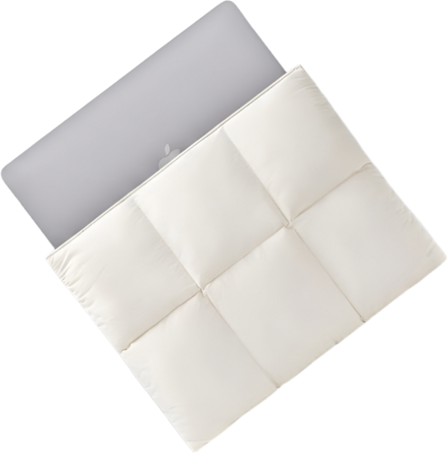 유앤클라인 마그네틱 퀼팅 노트북 태블릿 파우치 가방, 1개, 아이보리