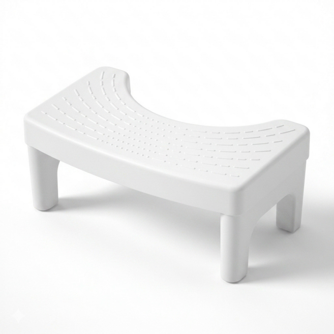 리빙하다 편안한 배변자세 성인용 변기 발받침대, 1개, 화이트