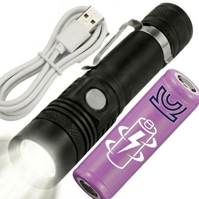 괴물 용량 오래가는 75g 초강력 에너프로 LED 후레쉬 충전식 미니 써치라이트, 1개, ENPR01