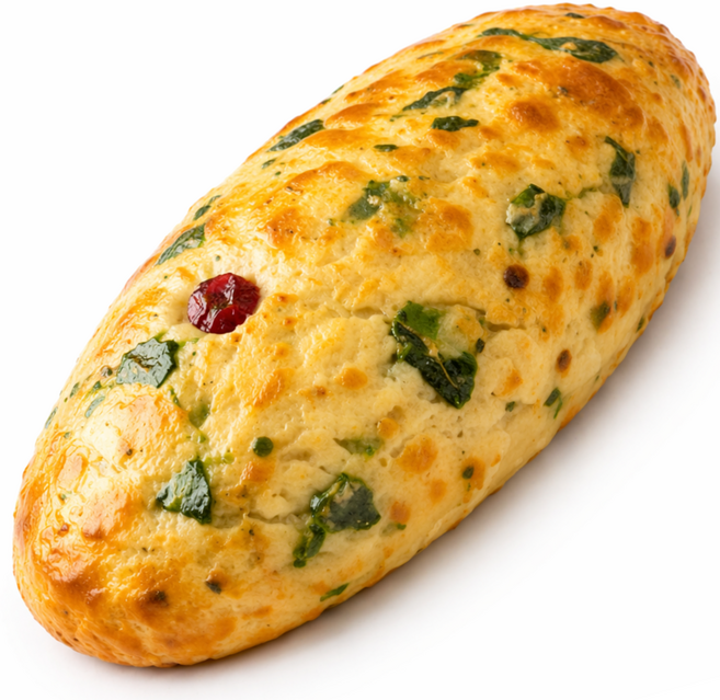 [라붐팩토리] 담백하고 건강한 시금치 치아바타 130g, 10개