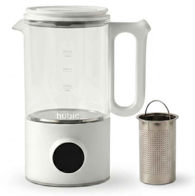 온도조절 유리 전기 포트 사무실 휴대용 티 포트 미니 소형 전기주전자, 화이트