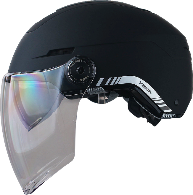 예마 YM-370 경량 더블 바이져 오토바이 하프페이스 여름 사계절 헬멧 킥보드 전동자전거, YM370무광블랙