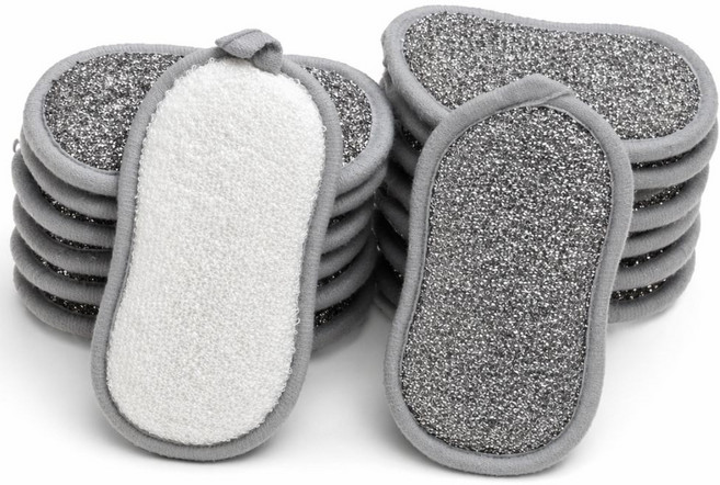 뽀송가 말려쓰는 주방수세미 무흠집 양면수세미(위생건조 집게 포함), 1세트, 15개