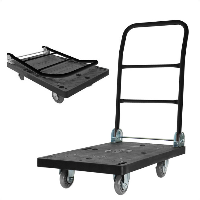 무소음 바퀴 쿠카 검정 카트 구르마 구루마 대차 접이식 손수레 끌차