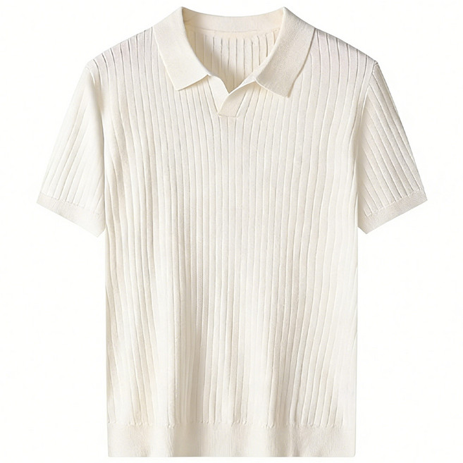루크 남성 여름 니트 반팔 카라티 봄 데일리 시원한 헨리넥 상의 캐주얼 베이직 기본 티셔츠
