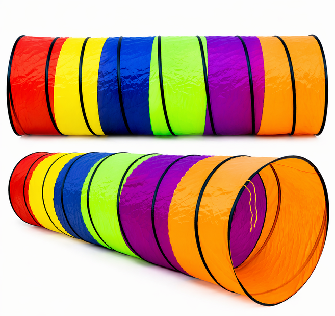 이도스포츠 중형 터널 체육교구 신체놀이 터널놀이 (360 X 70), 360 X 70cm, 혼합색상, 1개