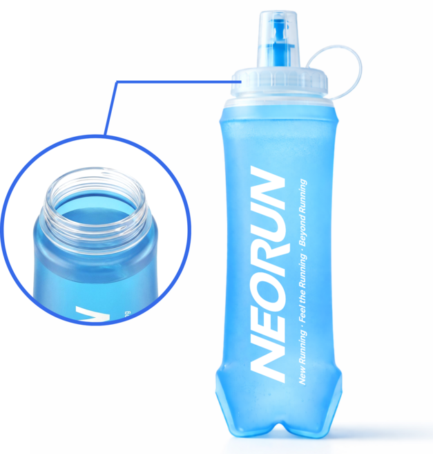 네오런 와이드입구 러닝물병 소프트 플라스크, 1개, 500ml, 라이트 블루