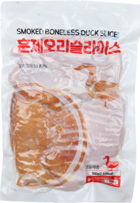 설앤쿡 풍미가 좋은 고단백질 냉동 훈제 오리 슬라이스 800g 2개, 3개