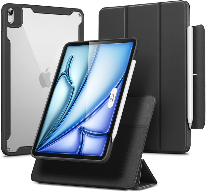 ESR 커버 분리형 마그네틱 하이브리드 360 태블릿PC 케이스, 블랙 EC618, 1개