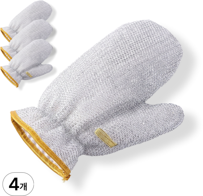 디뷰 설거지 편한 일체형 방수 수세미장갑, 1세트, 4개