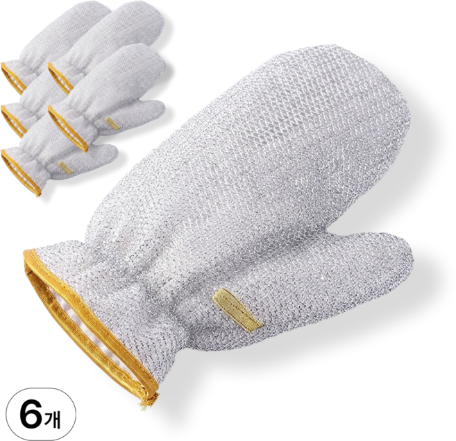 디뷰 설거지 편한 일체형 방수 수세미장갑, 1세트, 6개