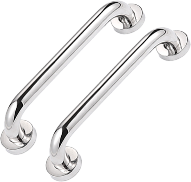 하우온 욕실 복도 계단 안전바 스탠 안전손잡이, 2개, 실버