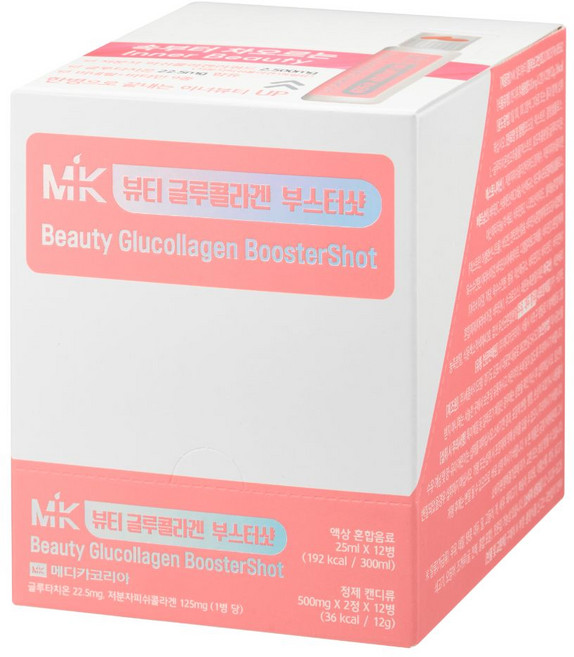 [MK] 뷰티 글루콜라겐 부스터샷 (액상25ml + 정제 1000mg) X 12회분 / 글루타치온 콜라겐, 12개, 12정