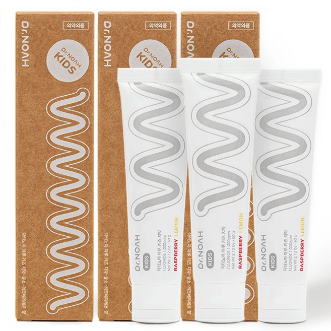 닥터노아 불소 유아 아기 치약 라즈베리 레몬향, 60g, 1, 3개 - 쿠팡