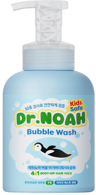 닥터노아 버블 워시 앤 샴푸 무향, 500ml, 1개