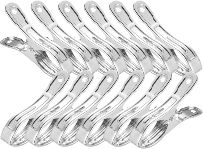 우디밸리 강력한 고정력 대형 빨래 집게, 메탈, 12개
