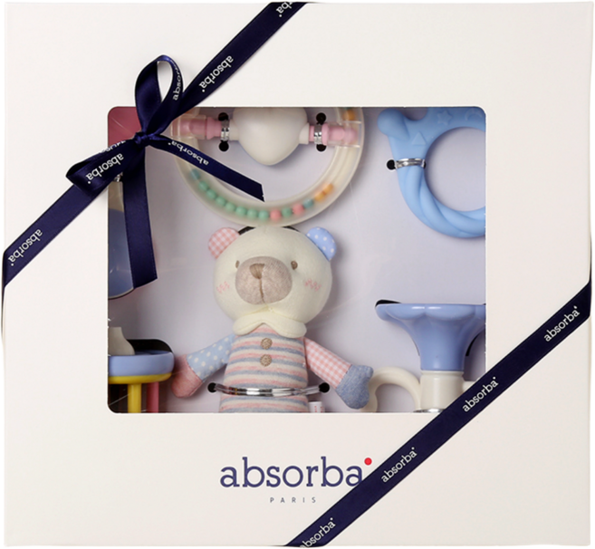 [백화점 선물포장] 압소바 티노 딸랑이세트 출산선물 백일선물, 견본색/FREE, 0개