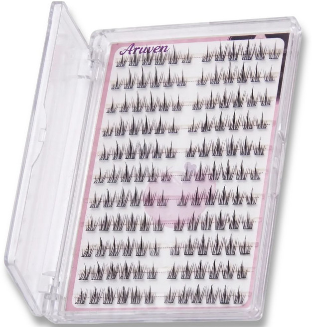 아루벤 노글루 붙이는 인조 속눈썹 9-11mm 132모, 1개, 블랙