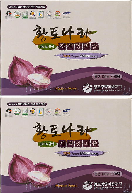 황토나라 자색 양파즙, 100ml, 120개