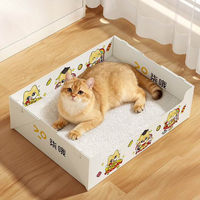 고양이화장실 휴대용 일회용 배변함, 1개, 흰색