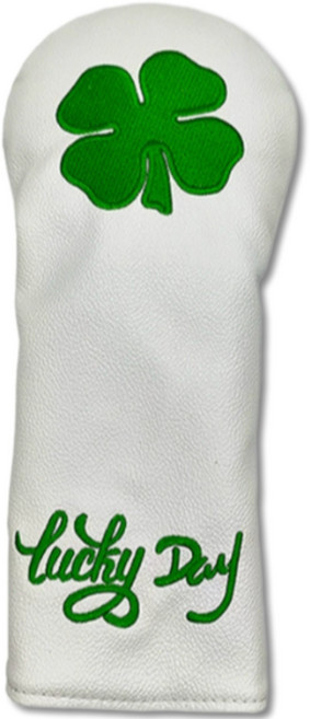 골프서플라이스 여성용 럭키데이 클로버 골프 헤드 커버, 1개, 화이트